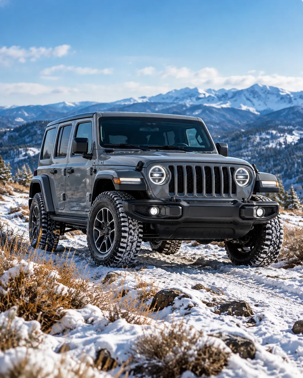 Rugged SUV on a winter trail